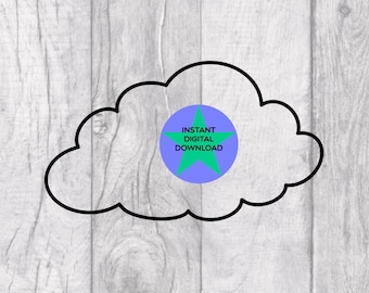 Simple Cloud SVG PNG, Cute Weather Outline, Minimalist Cut File for ...