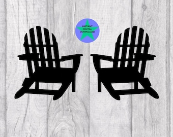 Adirondack Chairs svg, Seestuhl svg, Porch Chair svg, Silhouette, Cricut freundlich, PNG und SVG inklusive, kommerzielle Lizenz.