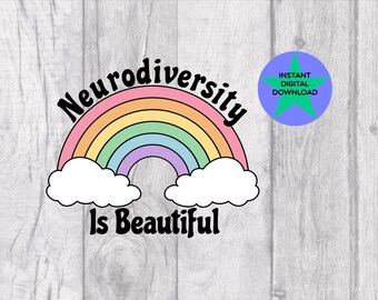 Neurodiversity Is Rainbow SVG, Autism ADHD PNG (Digital Download