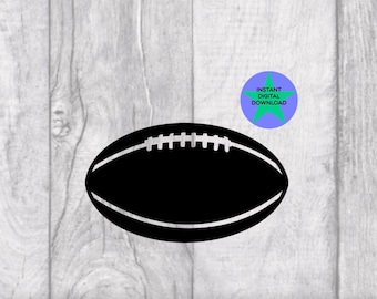 Könnte beinhalten: Schwarze und weiße Silhouette eines American Footballs.