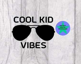 Kid Vibes Aviator Sunglasses SVG, PNG (Digital Download