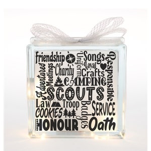 Scouts Typography SVG, Word Art, Scouts Design, Glass Block Design, Digital Download, 1 PNG File & SVG.