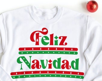 Feliz Navidad SVG, Spanish Christmas Design (Two PNG Files)