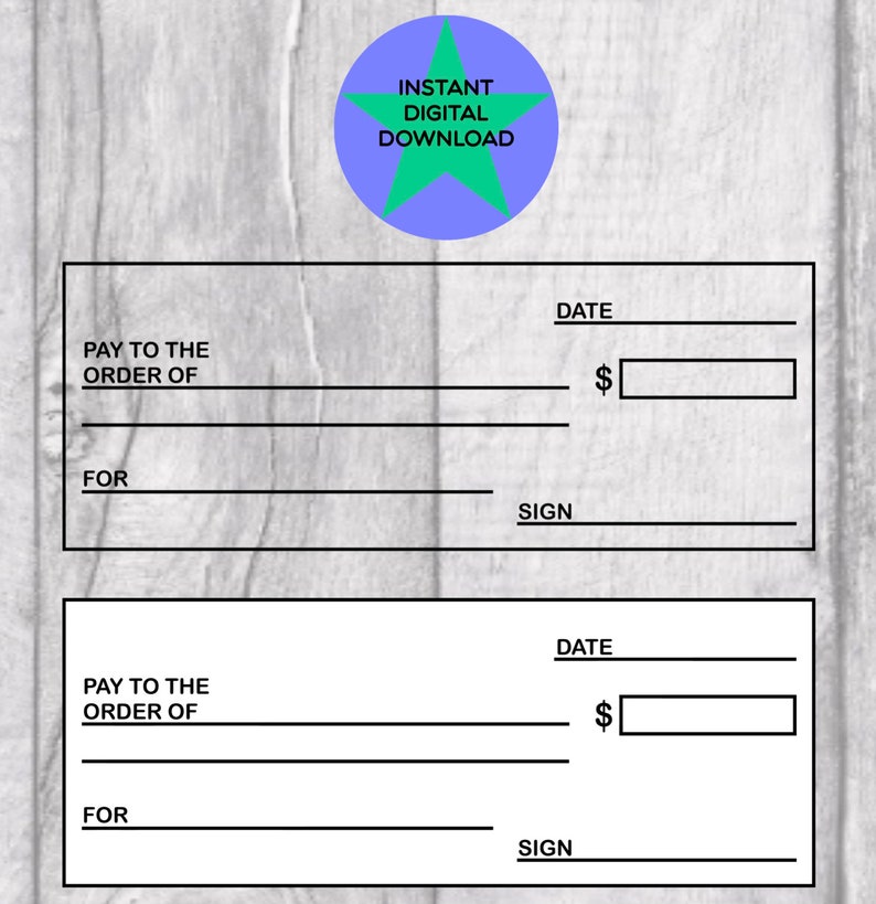 Blank Cheque Transparent Background Blank Cheque Template - Etsy UK