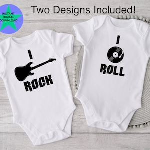 I Rock I Roll SVG, Twin Baby Design, Twin Baby Funny Design, Sublimation Design, Cricut Friendly, Twins Design, 4 Files, Digital Download.