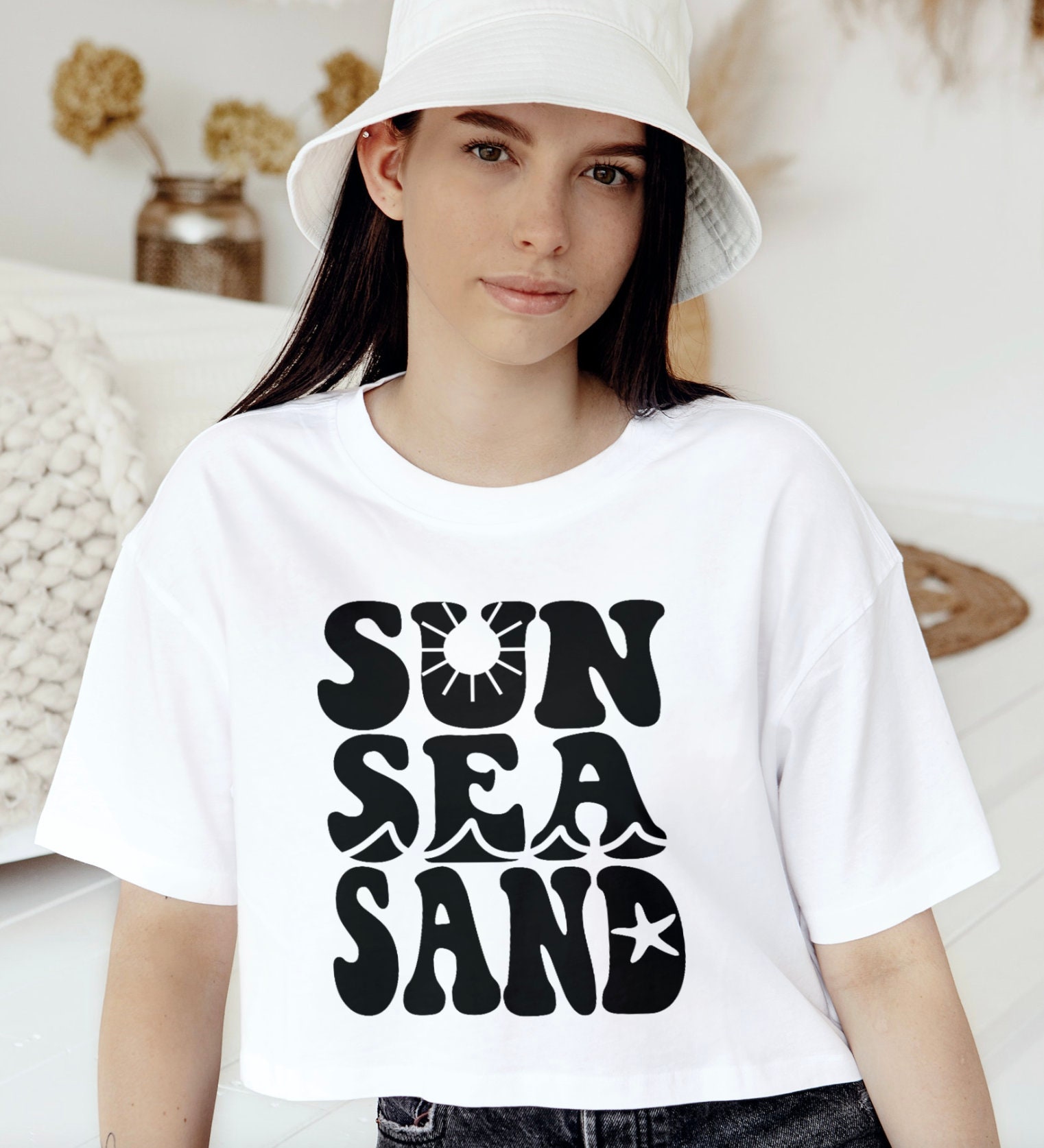 Sun Sea Sand Svg Beach Knockout Style Beach Design Holiday Etsy