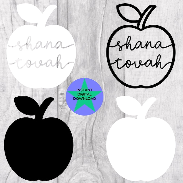 Shana Tovah Svg, Rosh Hashana, Jewish new year Svg, Cricut Friendly, Silhouette, Free Commercial PNG & SVG,  Digital Download