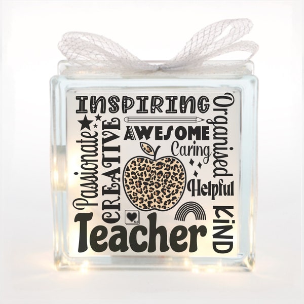 Teacher Typography SVG, Teacher SVG, Sublimation Design, Leopard Print, Silhouette, Cricut Friendly, 4 Png Files & SVG.