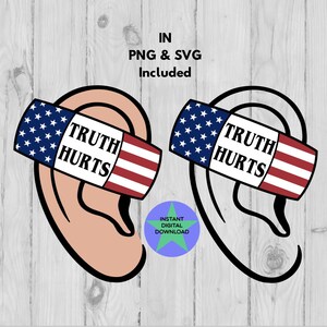 SVG ispirato a Trump, design a sublimazione, Trump 2024, orecchio di Trump, uso commerciale, disegnato a mano, download digitale, file PNG e SVG 300 DPI