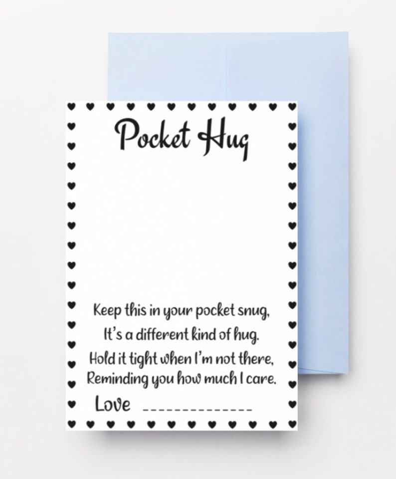 Writing Hug Printable Pocket Hug Cards, PNG & PDF, Commercial Use (digital Download ...