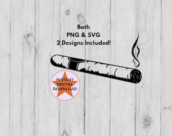 Cigar SVG, Lit Cigar Clipart, Commercial License (Digital Download)