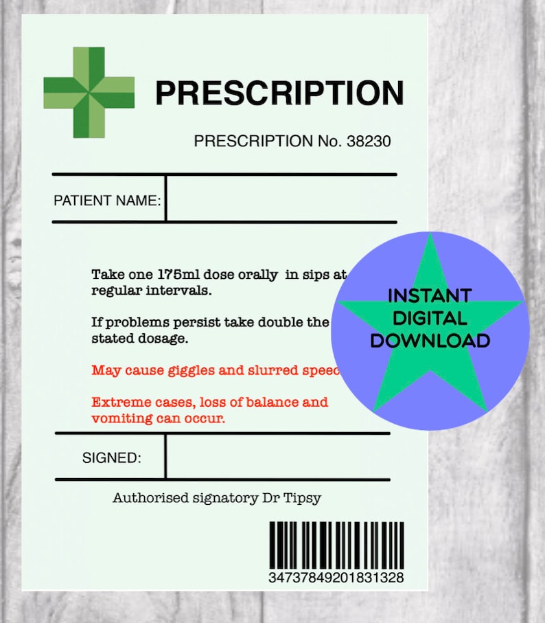 Blank Prescription Label Png Label Prescription Digital Etsy UK