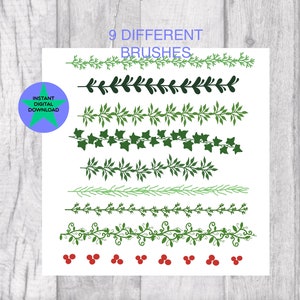 Plant Procreate Brushes, Ivy & Wreath Brush Set (Digital Download)