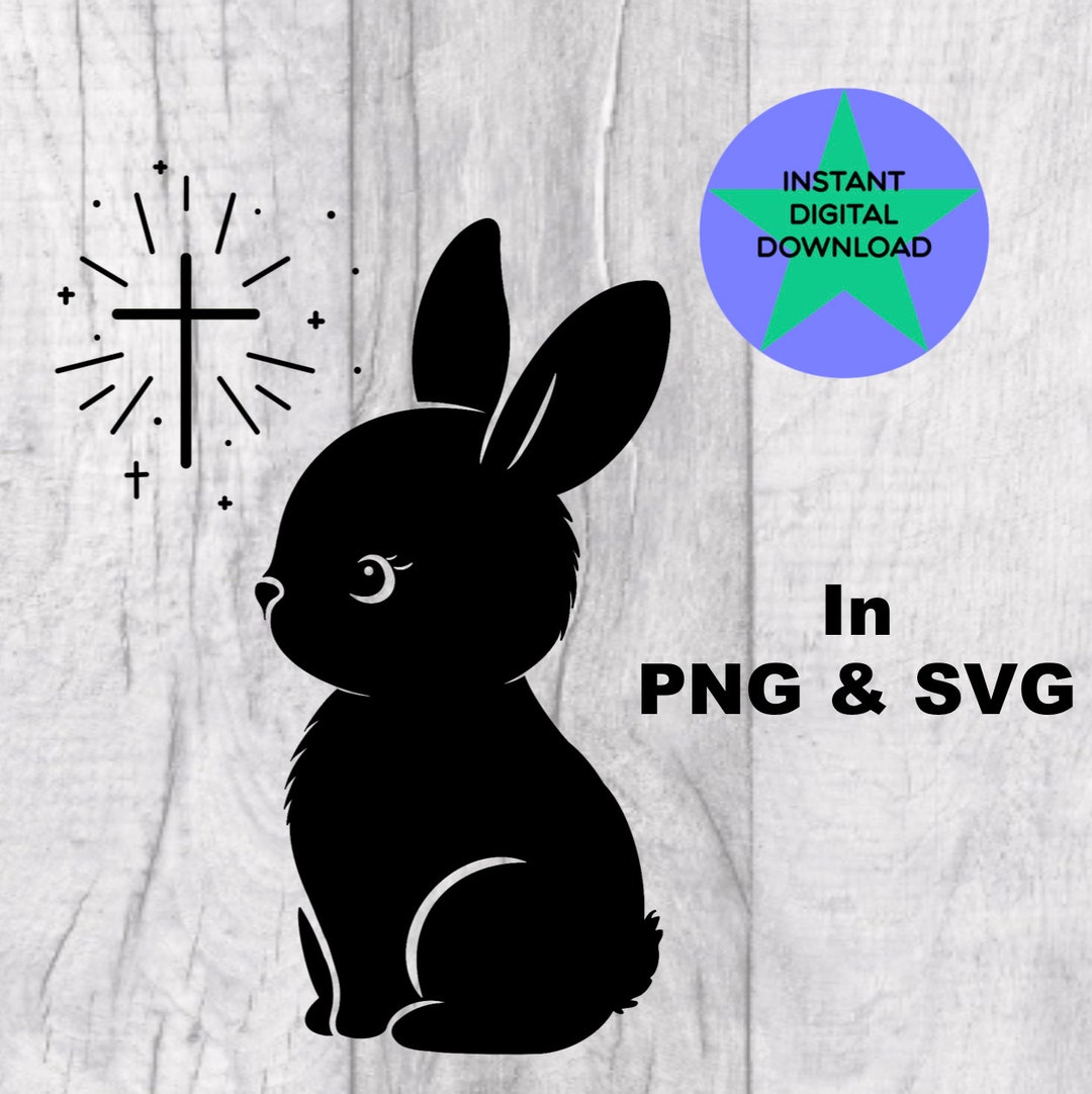 Christian Easter Bunny SVG, Easter Rabbit, Cricut, PNG (digital ...