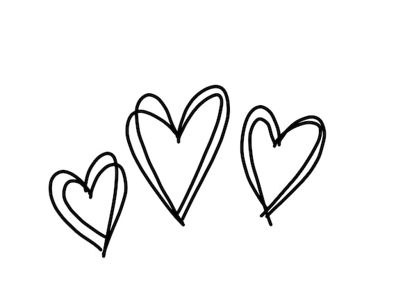 Sketched hearts Svg, Hearts Svg, Love heart Svg, Heart Outline Svg, jpg &  png.