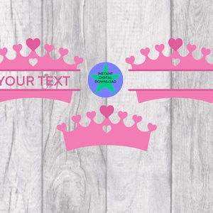 Krone Monogramm Png, Krone Split Name, Prinzessin Krone, Tiara Design, Rosa Krone kommerzielle Nutzung enthalten! Zwei PNG Dateien, Cricut Friendly.