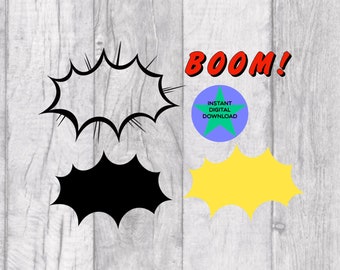 Comic Design, Comic Book, Comic Boom Png, Comic Bubble, 4 Separate Files, Hand Drawn, Commercial Use Included!