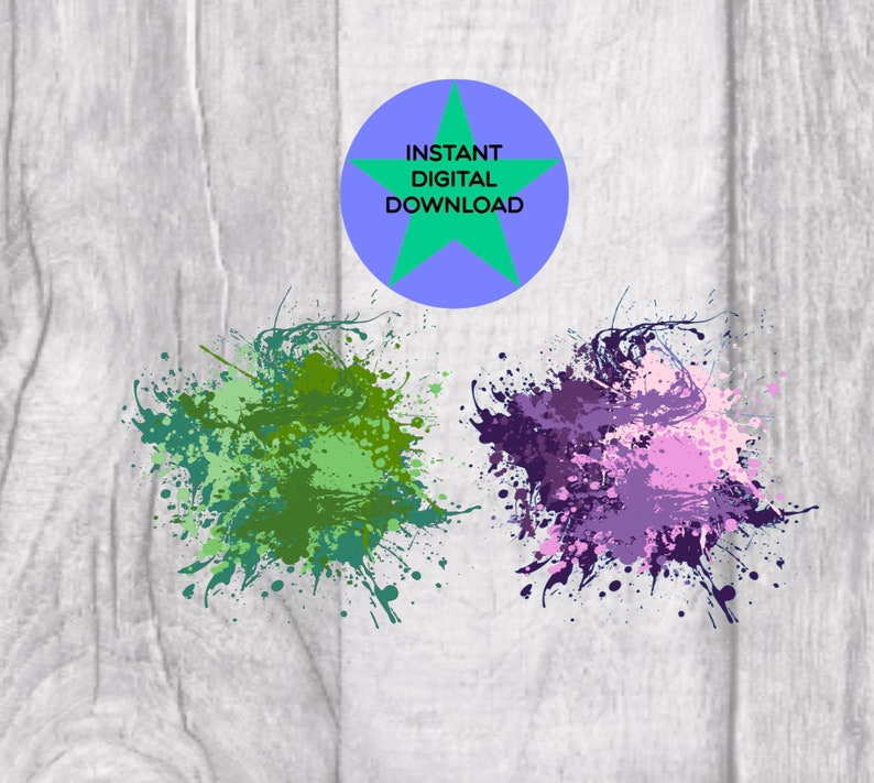 Colourful Transparent Paint Splatter Sublimation Design Etsy