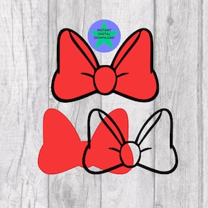 Röd hårrosett SVG, karaktärsrosettkontur, Cricut, silhuett (digital nedladdning)