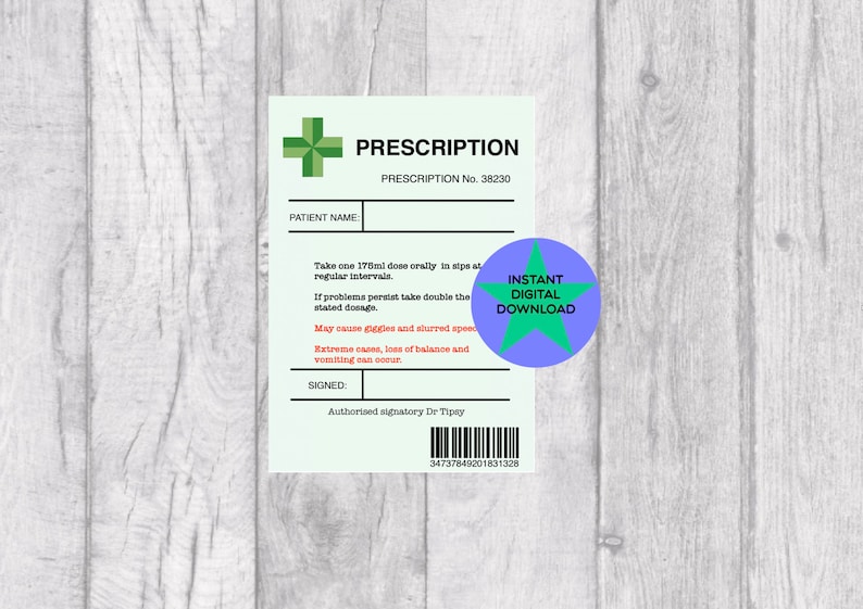 Blank Prescription Label Png Label Prescription Digital Etsy UK
