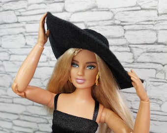 Sun hat for barbie barbie clothes handmade crochet hat for 1:6 scale dolls summer hat for 12 inch dolls doll miniature wide-brim hat Sun hat for barbie barbie clothes handmade crochet hat for 1:6 scale dolls summer hat for 12 inch dolls doll miniature wide-brim hat