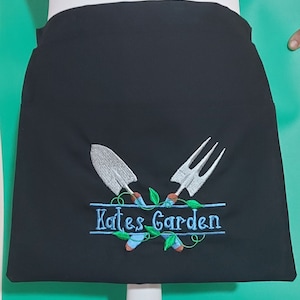Personalised Gardening Apron handmade fabric apron 2 pockets 5 colours to choose from great gift for Birthdays, Christmas