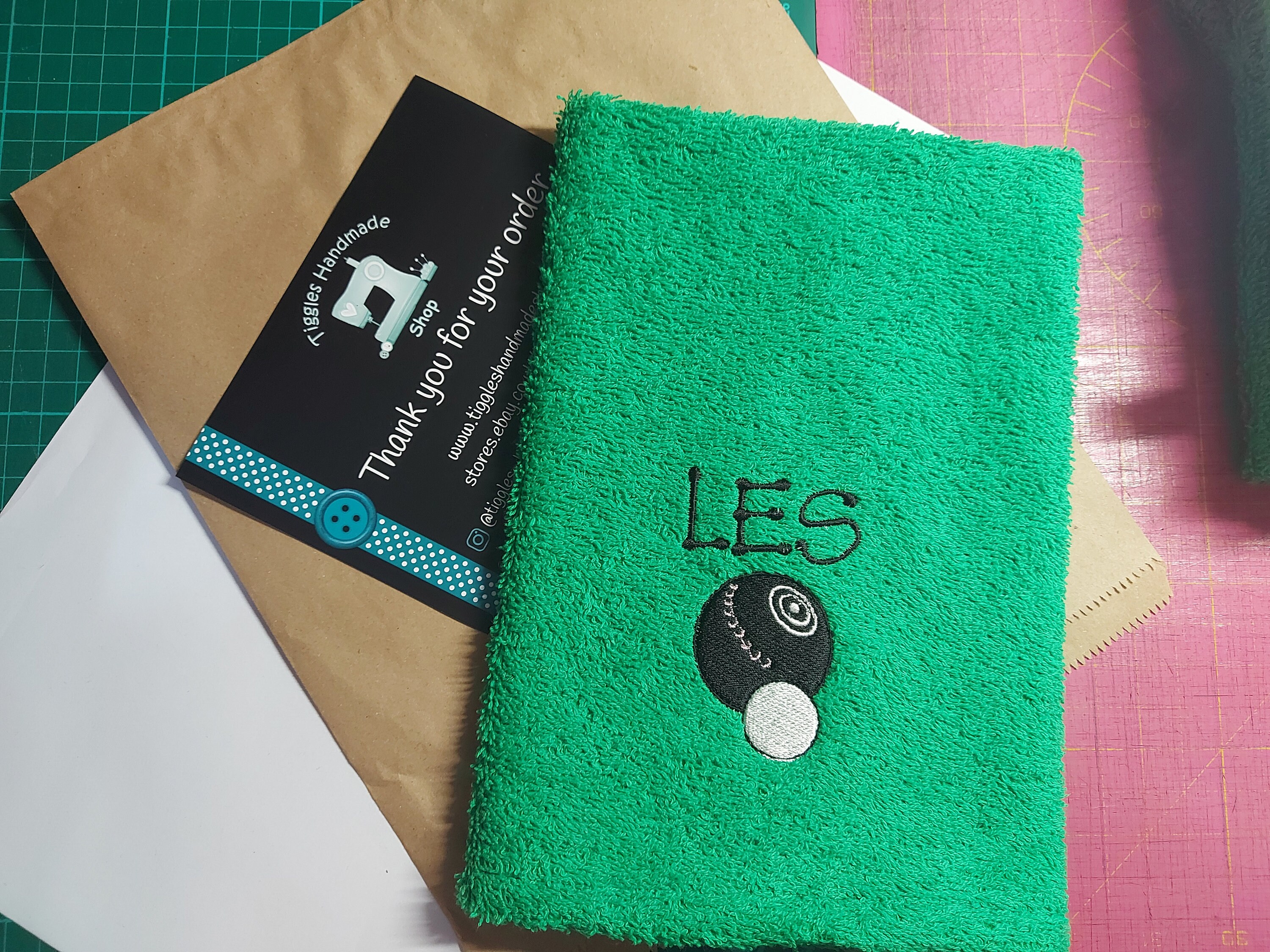 Personalised Lawn Bowls Towel Handmade 2 Colours Great Gift Etsy Ireland