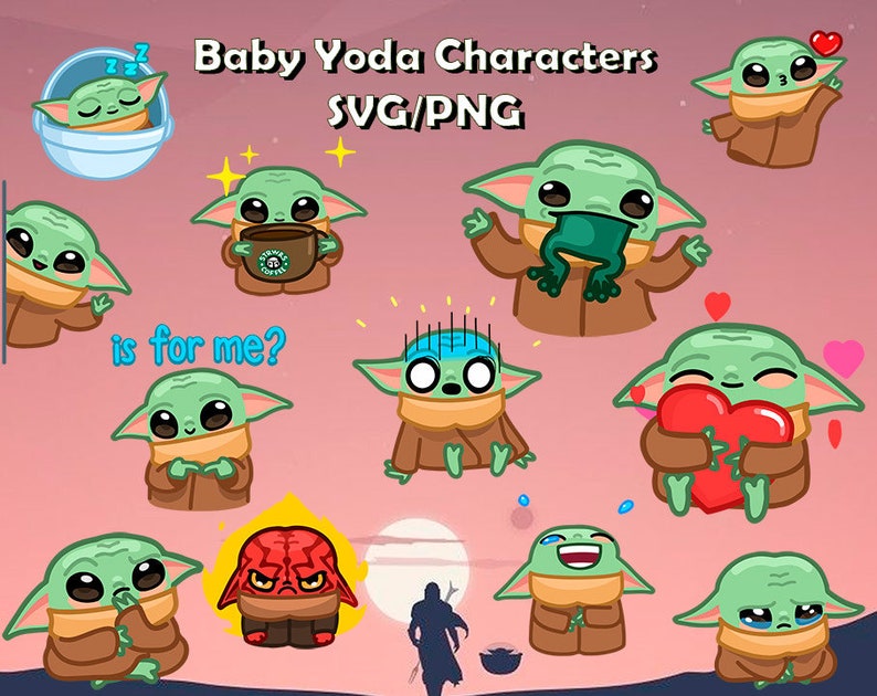 Baby Yoda Characters SVG Bundle Baby Yoda SVG Baby Yoda ...