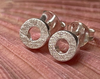 Silver Stud Earrings Donut