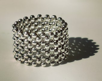 Flexibler Ring in Sterling Silber aus Silberkugeln