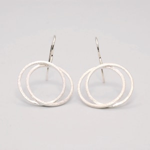 Endless Circles Sterling Silver Earrings – Handmade Jewelry with a Matte Finish