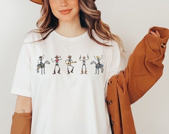 Cowboy Skeleton Cowboy Tshirt Skeleton Tshirt Skeleton Tee Trendy Clothes Aesthetic Clothes Skeleton Crewneck Funny Cowboy Shirt