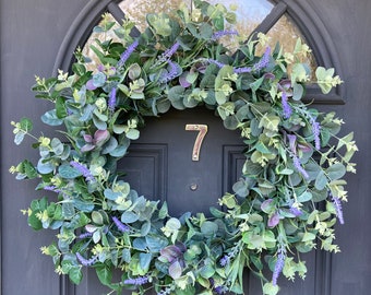 Lavender and eucalyptus artificial wreath