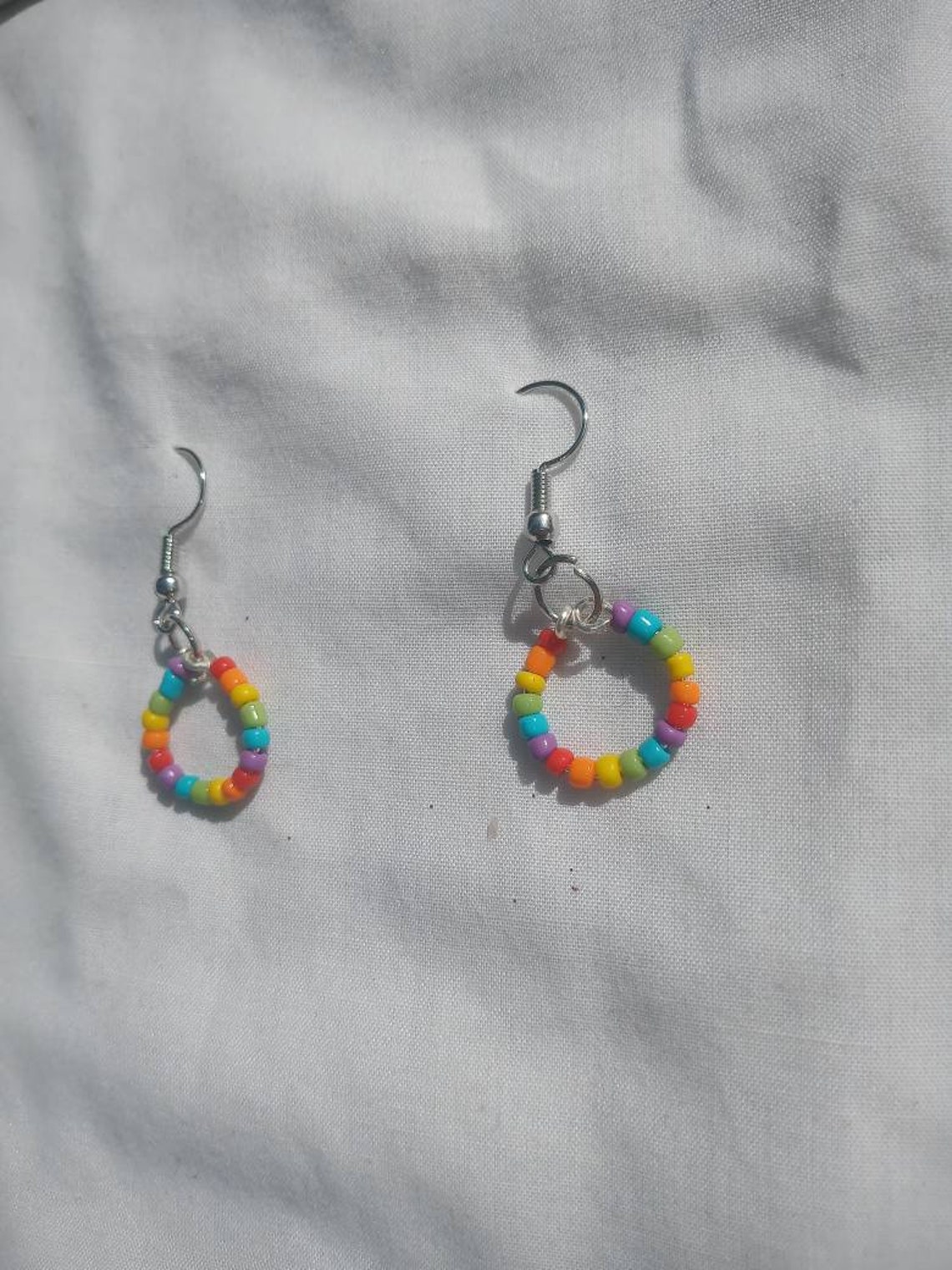 beaded pride earrings