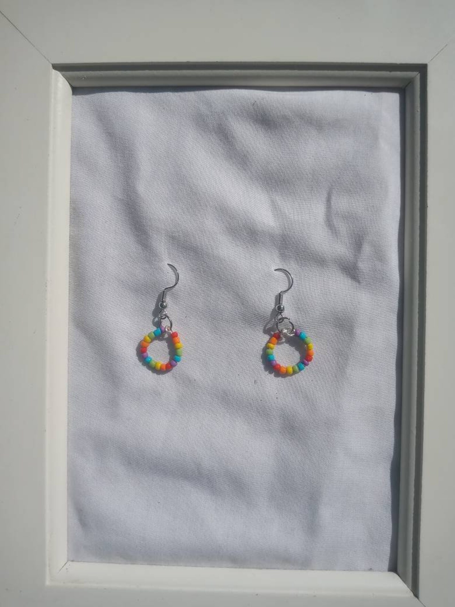beaded pride earrings