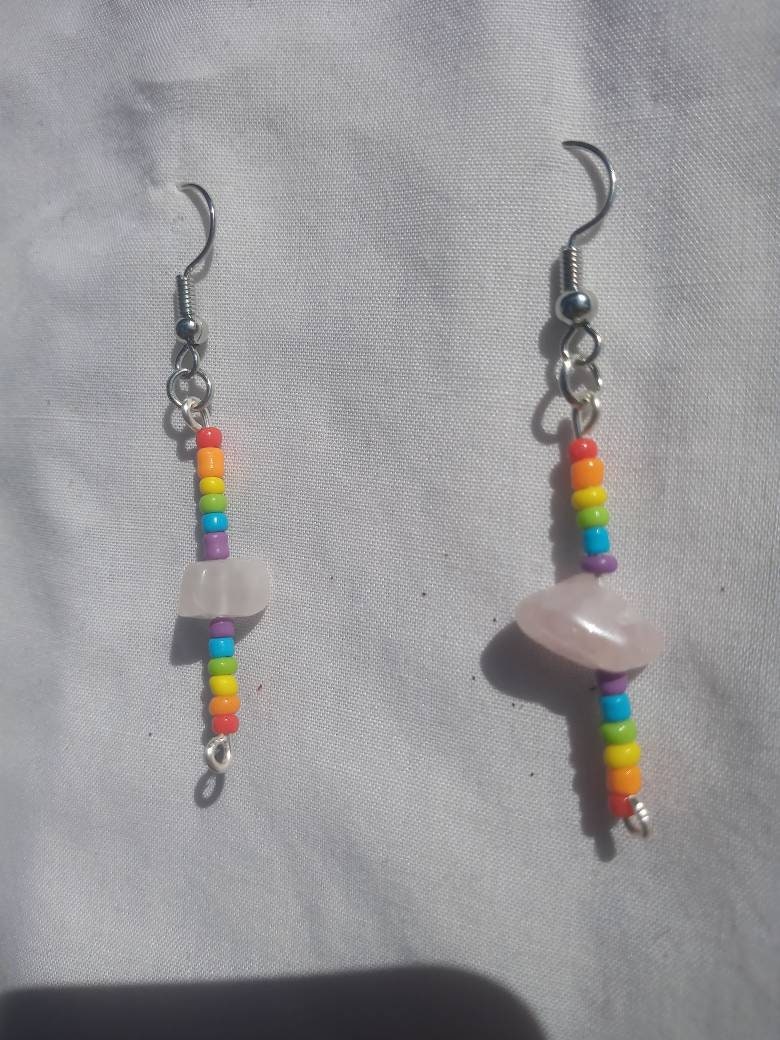 beaded pride earrings