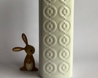 Kaiser Porcelain, Alka Kunst, Alboth & Kaiser Bavaria, Op Art Bisque Vase, glossy, triangular vase, West Germany, Vintage, 60s, 27 cm