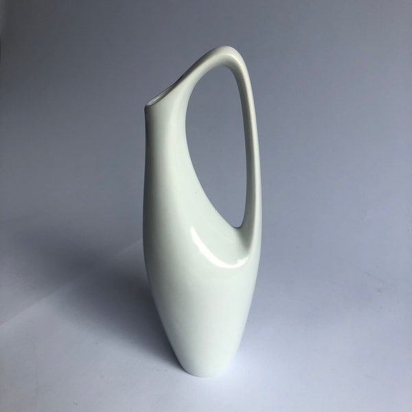 Hans Wohlrab for Rosenthal, Kunstabteilung Selb, Porcelain Vase, white, Vintage, Mid Century Design, 50s, 17.5 cm