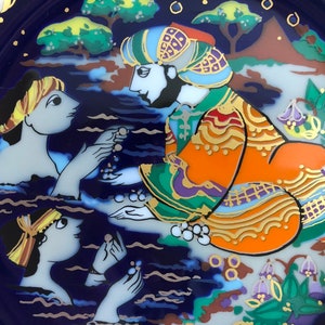 Bjorn Wiinblad for Rosenthal, vintage wall plate Sindbad the Sailor, motif VI, 1970s