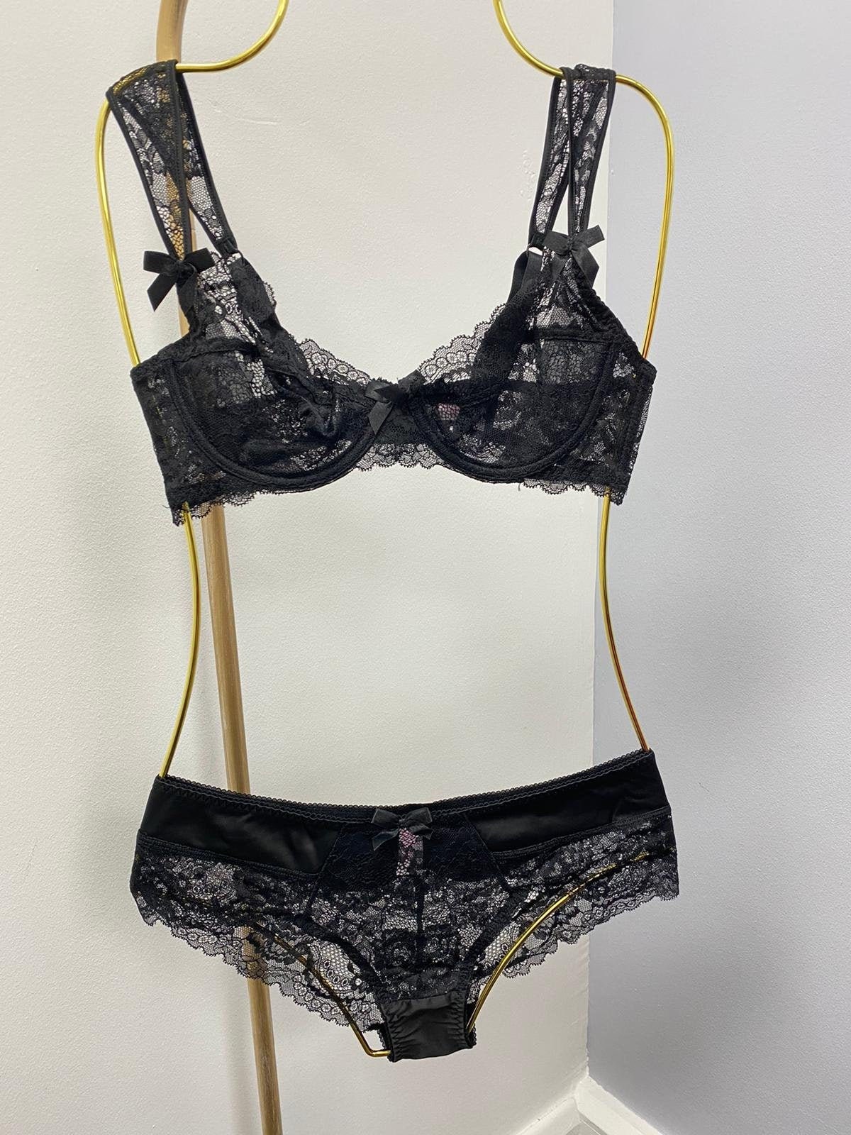 Schwarze Paradise Spitzen Kurzhose / schwarze Unterwäsche / | Etsy