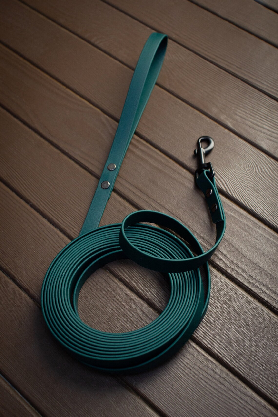 Emerald Biothane Dog Leash With Black Hardware Etsy