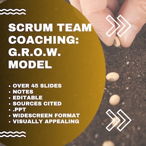 Scrum Master, flexibles Coaching GROW-Modell, komplettes Training Mobile-Präsentation 45 Folien .PPT bearbeitbares Format WIDESCREEN, Business Agility