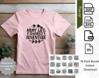 Army Proud, Army Spouse, U.S. Army Military Cut Files for Cricut, Svg, Eps, Dxf, Png Bundle, Army Svg Files, Instant Download, Digital Files