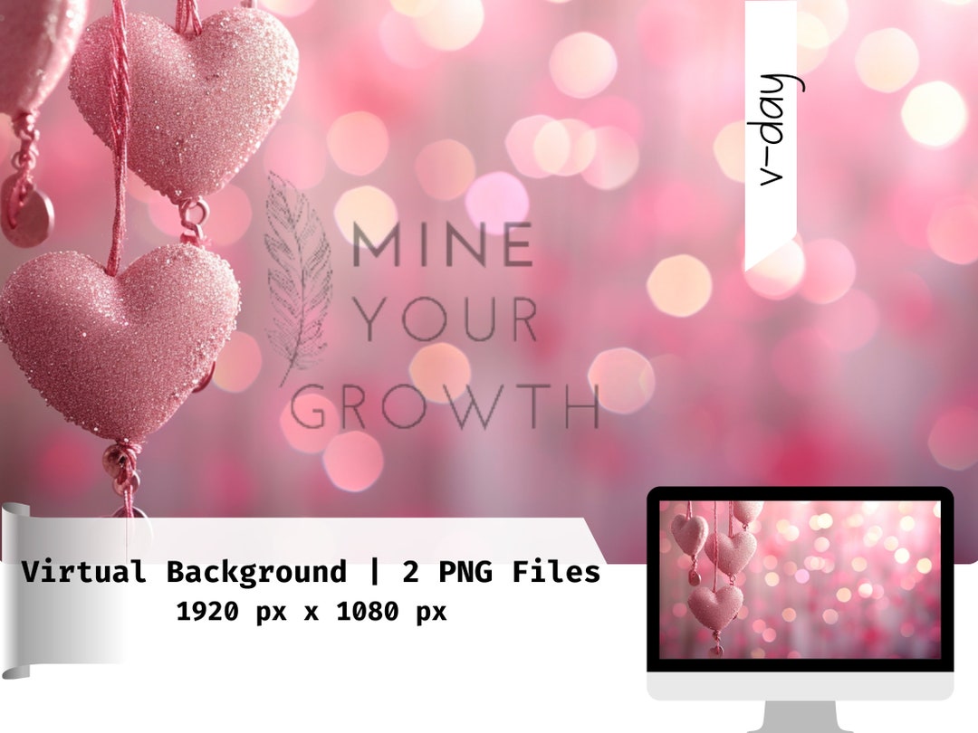 Valentines Day, Virtual Background, Vtuber Banner, Zoom, Teams, Pink ...