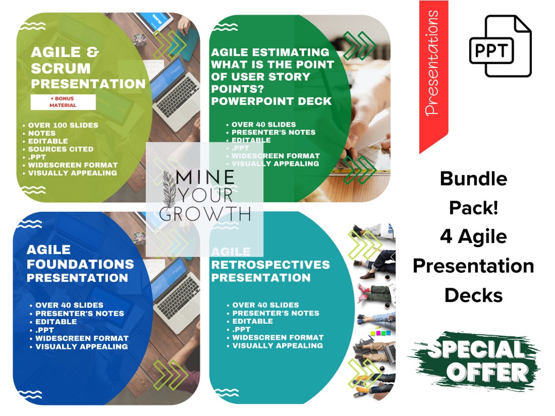 4 Decks Agile Framework Foundations Complete Training Presentations