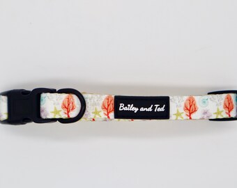 The Shelly Sea Dog Collar: Nautical Print, Nylon Webbing, Comfortable Adventure Accessory closing down sale !!!