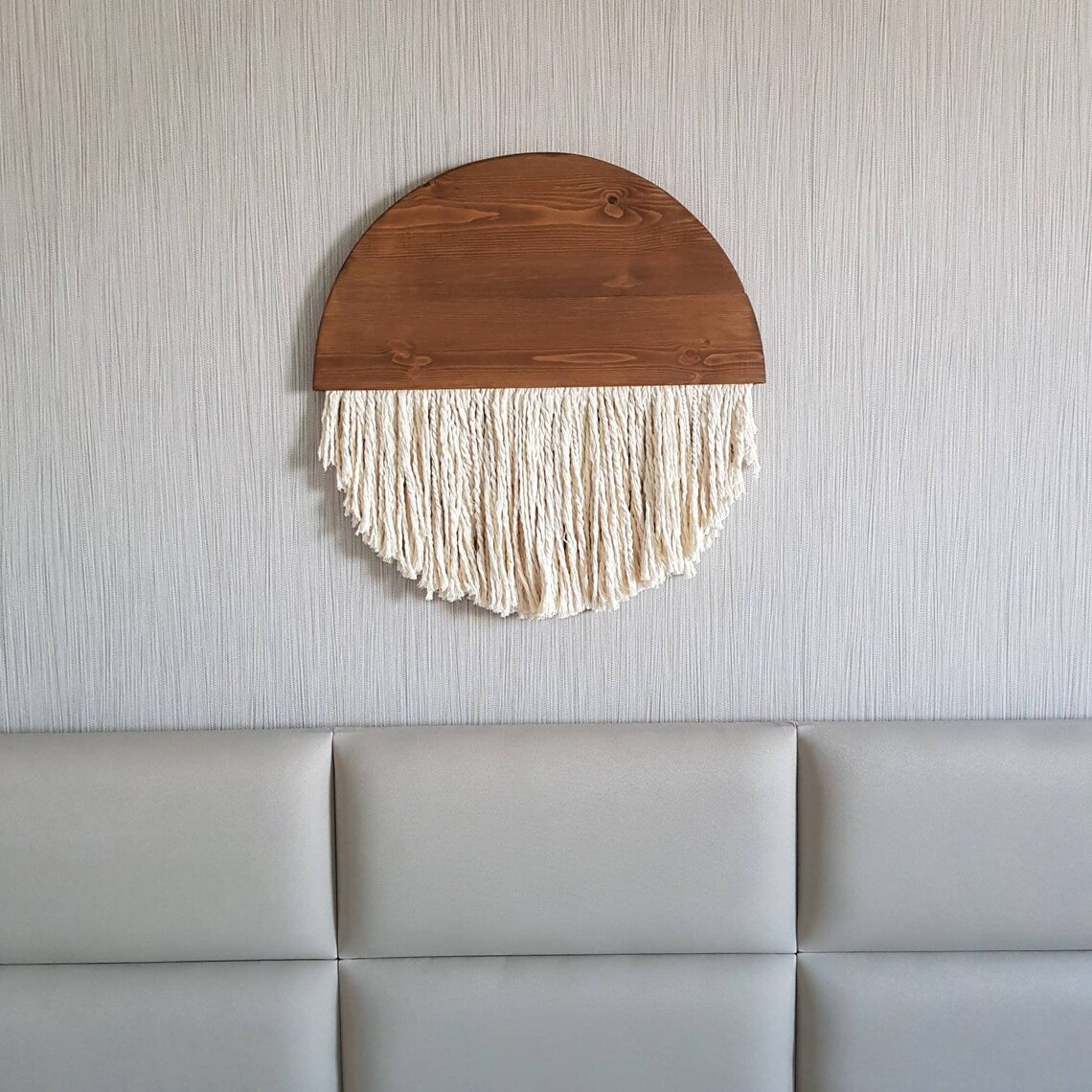 Bohemian Fiber Art Wall Hanging Round Macrame Wall Hanging Etsy