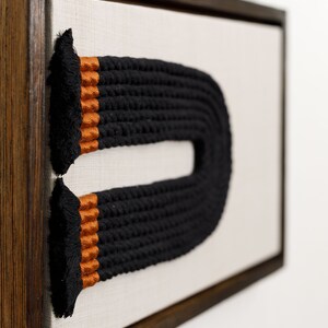 Framed Fiber Art Set: Black Rope, Wood Floating Frame - Etsy