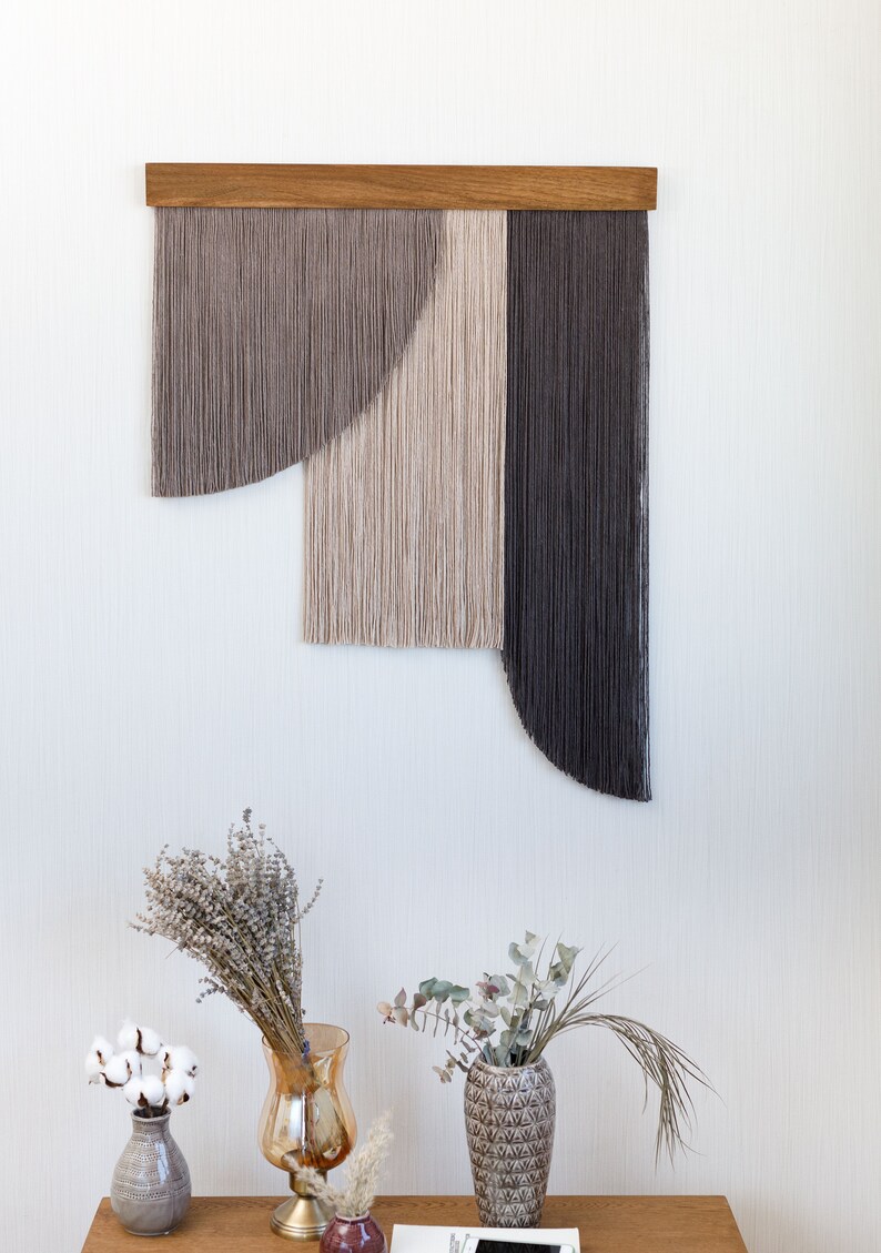 Large Fiber Tapestry Textile Art Wall Hanging Mid Century Etsy