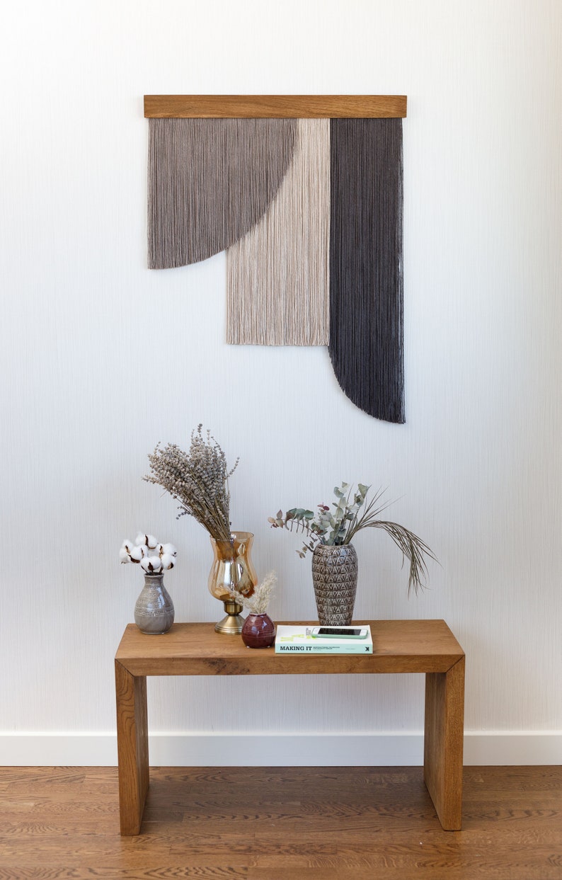 Large Fiber Tapestry Textile Art Wall Hanging Mid Century Etsy